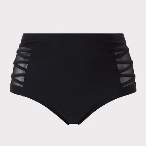 HIGH-RISE LATTICE SIDE SWIM BOTTOM FIT - SIZE 1 and 2 available - Picture 2 of 6
